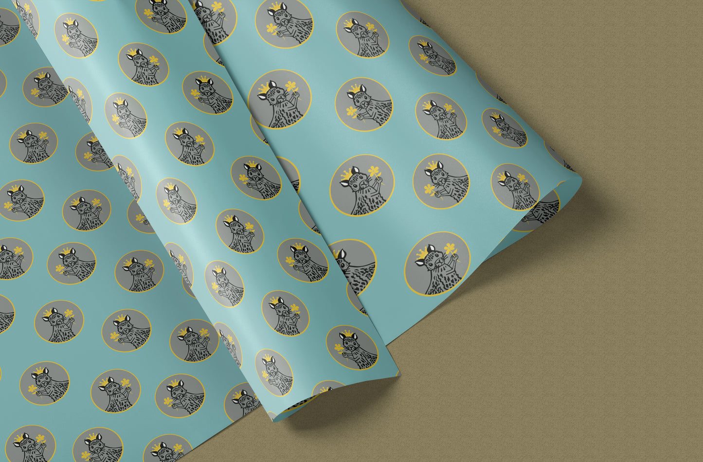 Royal Squirrel Gift Wrap Sheet - set of two