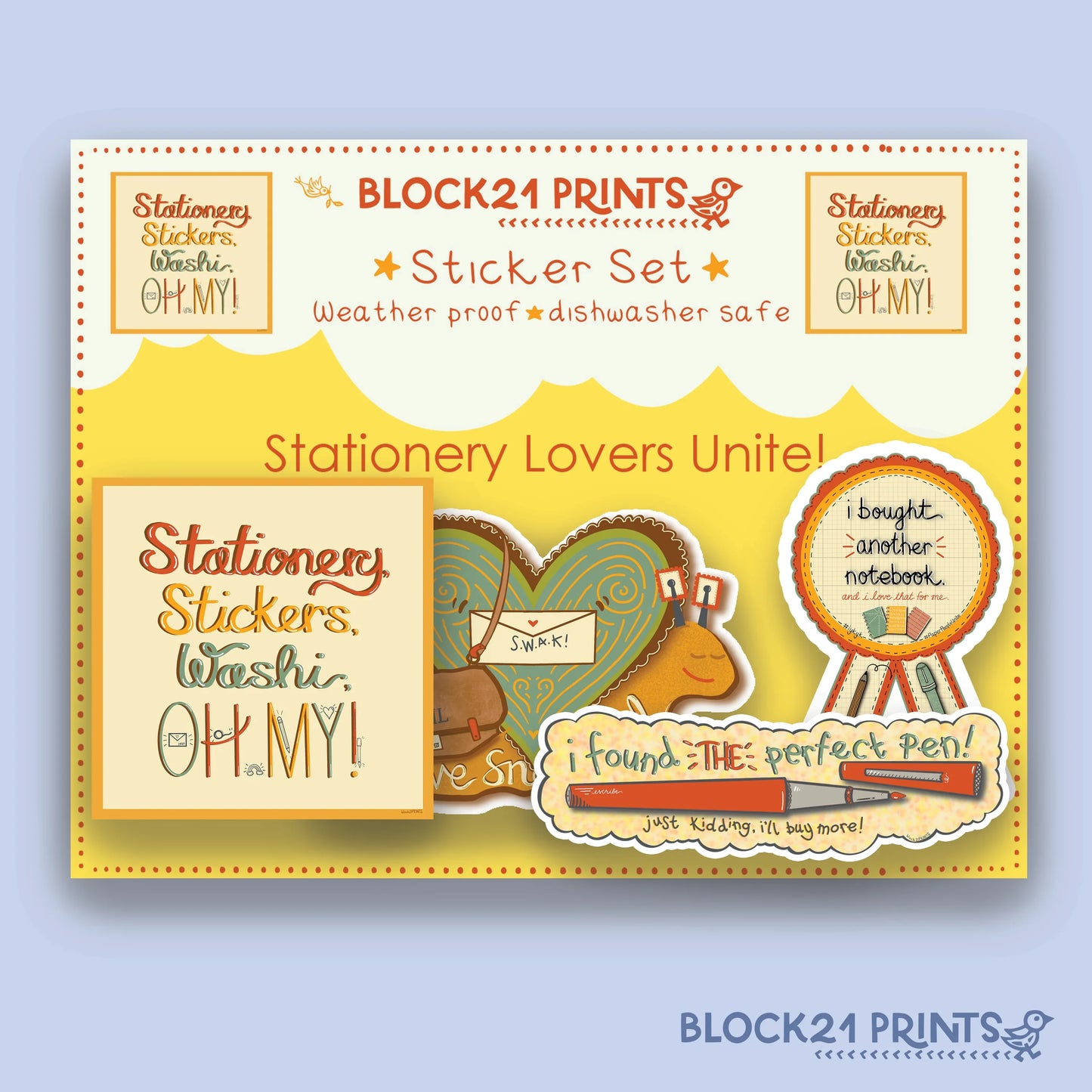 stationery sticker set