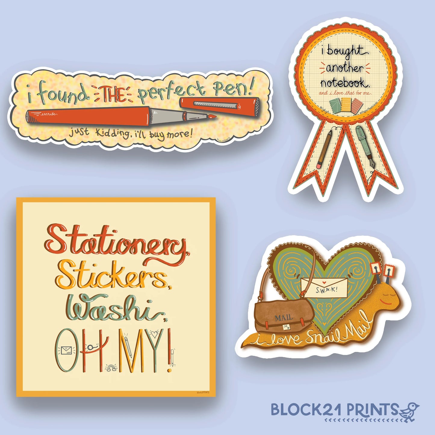 stationery sticker set