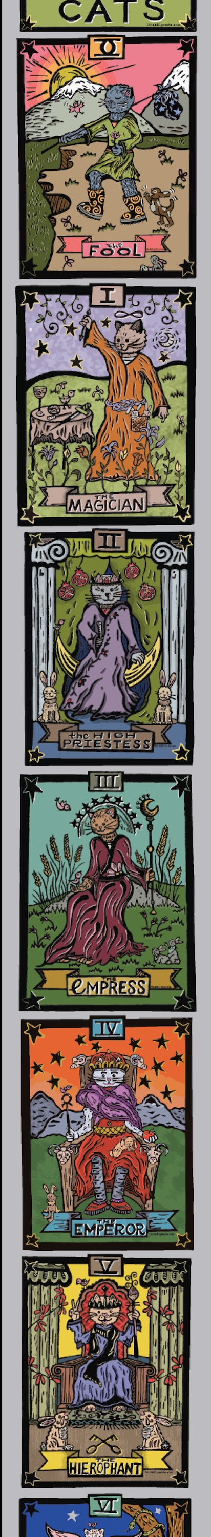 Tarot Cats 1 inch Washi Tape