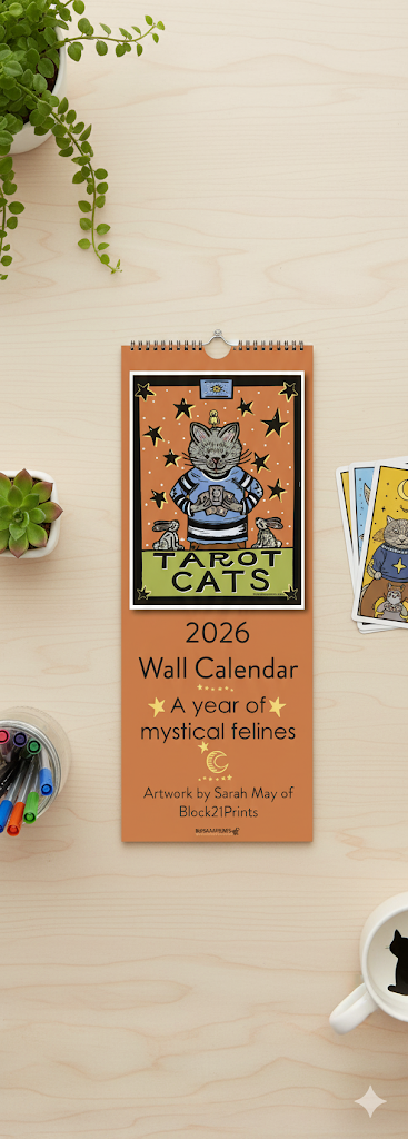 Tarot Cats 2026 Wall Calendar - free shipping