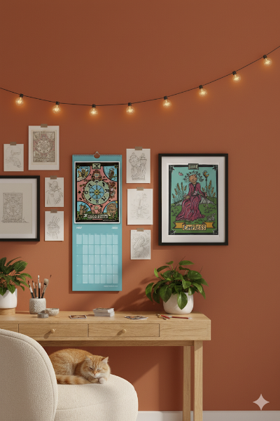 Tarot Cats 2026 Wall Calendar - free shipping