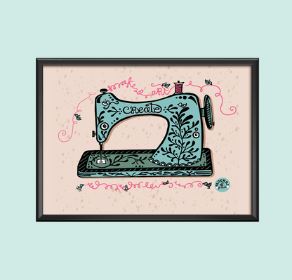 Vintage Sewing Machine Art Print