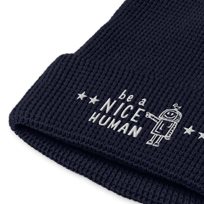 Be A Nice Human Waffle Beanie Hat -| Free Shipping