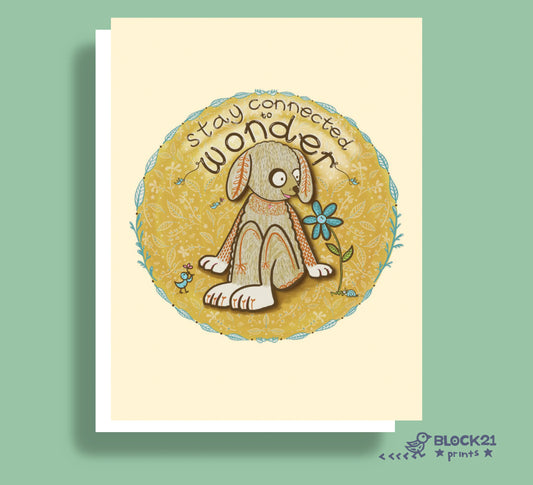 Stay Connected to Wonder - Dog - A2 Blank Inside